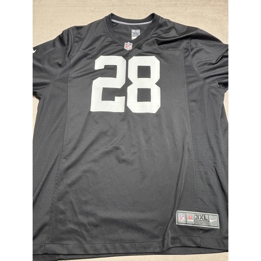 Nike Las Vegas Raiders Josh Jacobs 28 NFL Jersey Black Mens 3XL Football